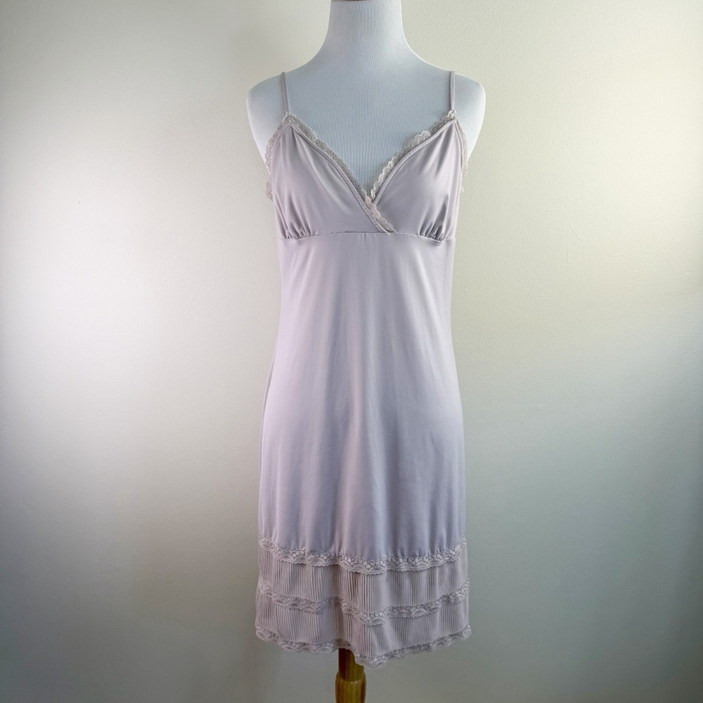 Anthropologie Eloise L Slip Dress Dusty Blush Pink Pleated Ruffle Boho Fairy